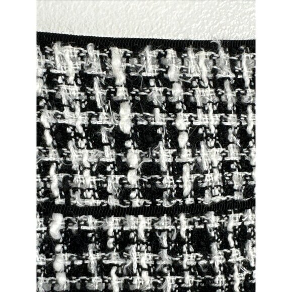 White House Black Market Women's 10 Mini Pencil Skirt B&W Tweed Wool Blend - Picture 5 of 12